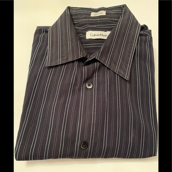 Calvin Klein Other - Calvin Klein Black Striped Dress Shirt Size Large